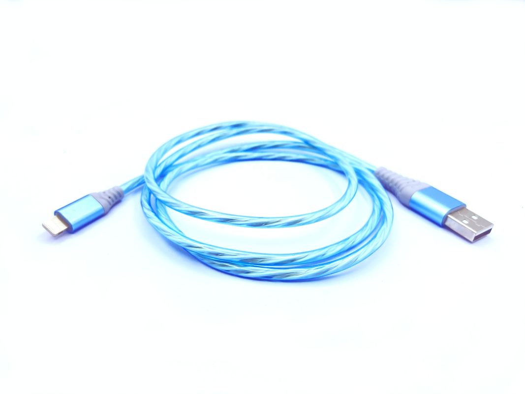 Kabel szybkiego ładowania 3 w 1 Typ C 3A LED Kolorowy kabel ładujący USB Błyskawiczny kabel migający