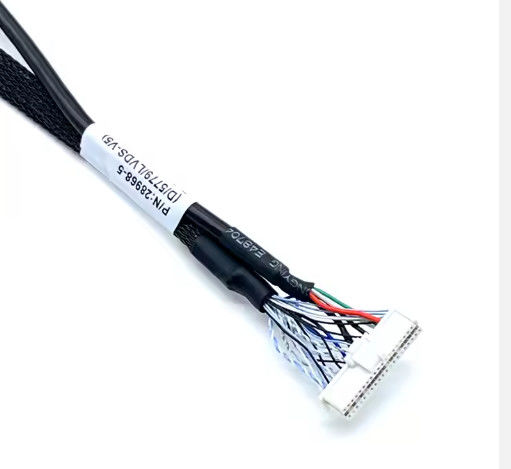 Aplikacja elektroniczna Czarne urządzenia LVD na zamówienie Wire Harness LCD Cable Assembly for Display Panel