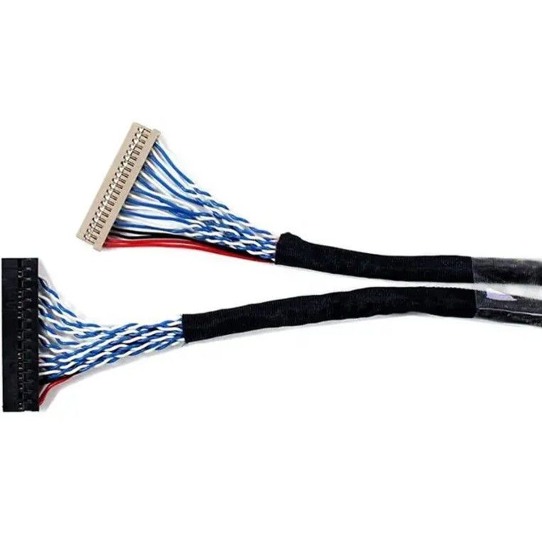 AWG26-28 Kabel sygnałowy LVDS o szerokości przewodu dla monitorów przemysłowych I-PEX/JAE/HIROSE Kompatybilny projekt kabli na zamówienie