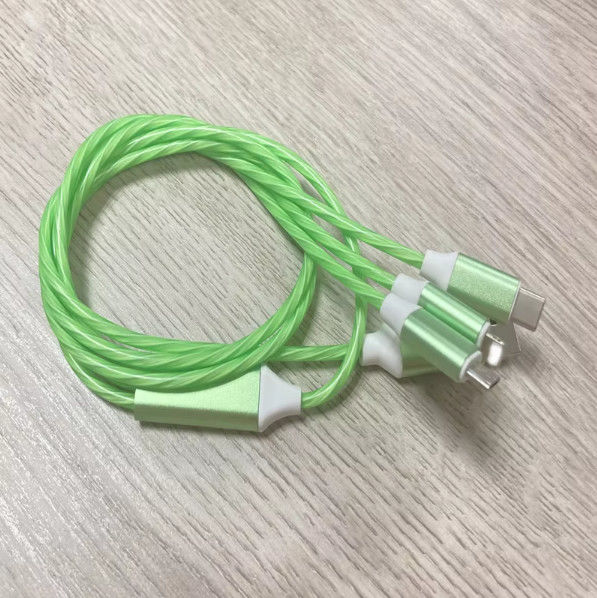 Gorąca sprzedaż cena fabryczna 3 w 1 kabel USB do oświetlenia w nocy i przesyłania daty światło kabel
