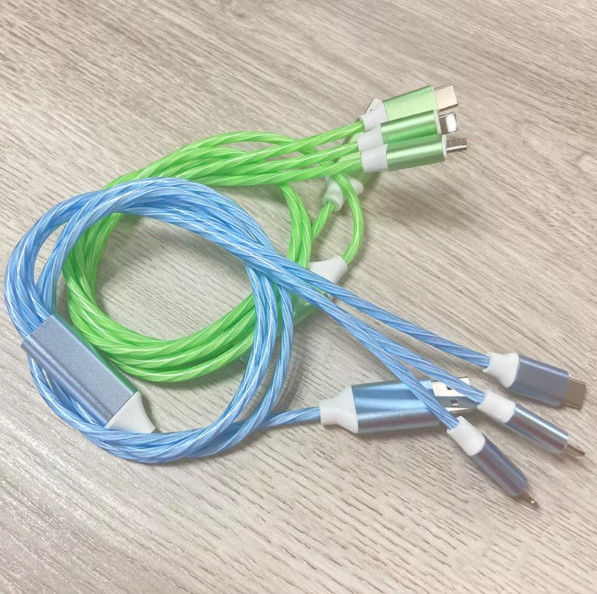 Gorąca sprzedaż cena fabryczna 3 w 1 kabel USB do oświetlenia w nocy i przesyłania daty światło kabel