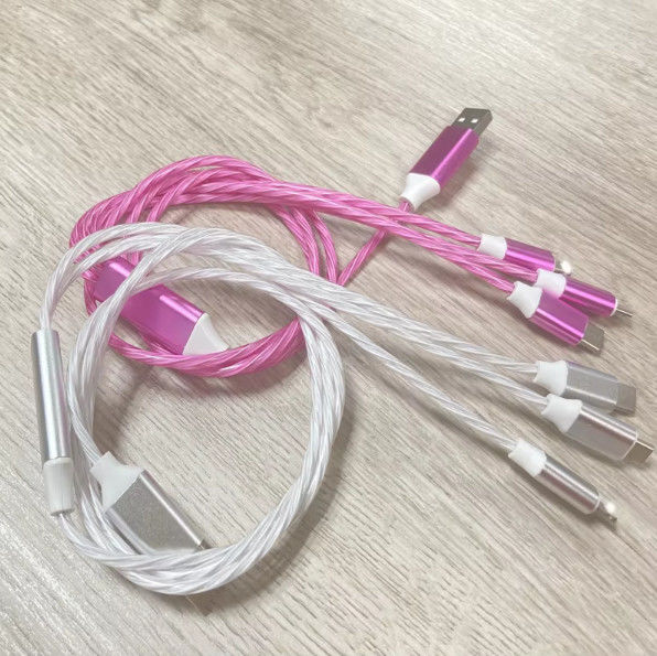 Gorąca sprzedaż cena fabryczna 3 w 1 kabel USB do oświetlenia w nocy i przesyłania daty światło kabel