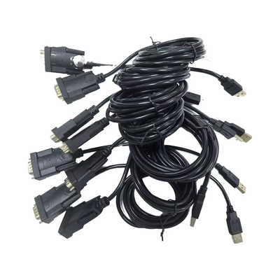 DB9 D-SUB 9-Pin Samiec-Kobieta VGA Koaksjalny Kabel Zgromadzenie 0-180 Miniaturowy PVC Jacket Monitor Głośnik Mikrofon DVD Player 4K